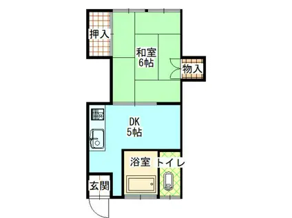 サザンモスト白浜(1DK/1階)の間取り写真