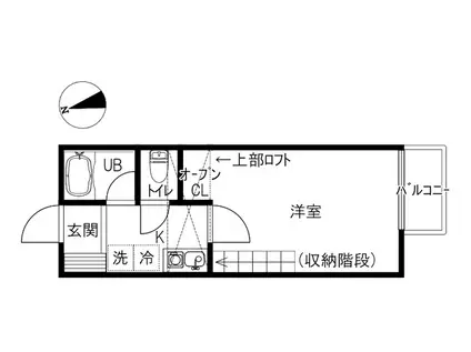 ビーンズ(1K/2階)の間取り写真