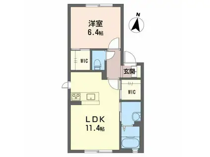 シャーメゾンSAKURAII(1LDK/1階)の間取り写真