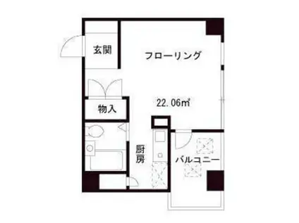 メゾン内田(1K/6階)の間取り写真