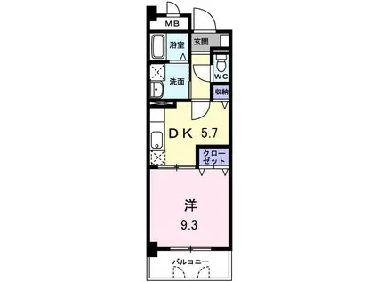 サンフォレスタ上道(1DK/2階)の間取り写真