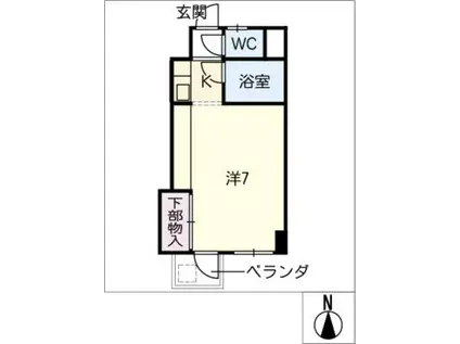 アカディーム(1K/1階)の間取り写真