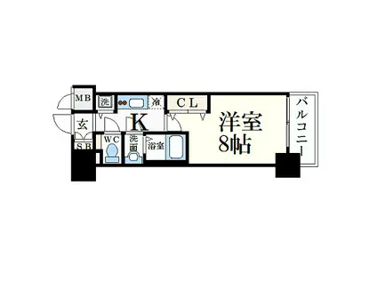 プレサンス新栄町ギャラント(1K/14階)の間取り写真