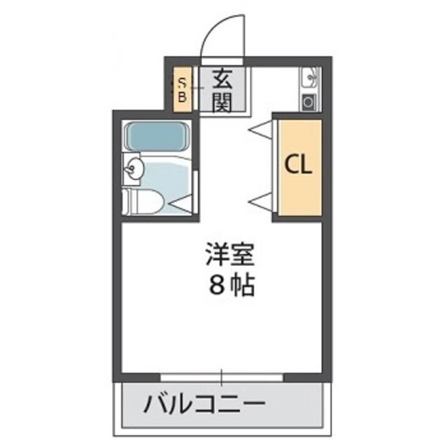 ルーブル西灘(ワンルーム/2階)の間取り写真