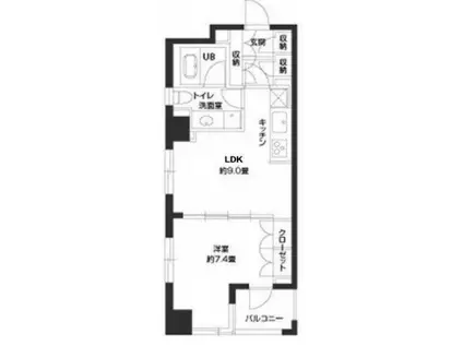 パークキューブ銀座イースト(1LDK/7階)の間取り写真