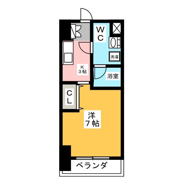 ロジック砂山(1K/4階)の間取り写真
