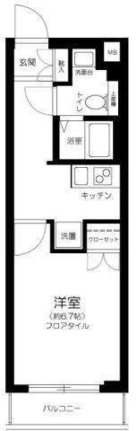 GROWS TOKIWADAI(1K/4階)の間取り写真