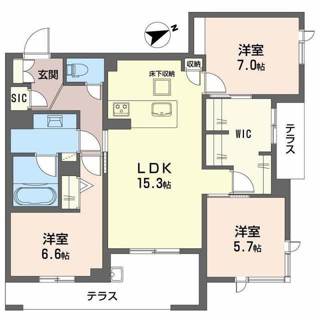 アルテーヌ浜寺元町(3LDK/1階)の間取り写真