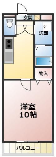 カメリアコート志津川(1K/1階)の間取り写真