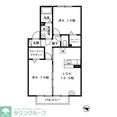 アキュール(2LDK/2階)の間取り写真