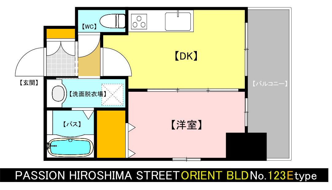 ORIENT BLD NO123(1DK/15階)の間取り写真