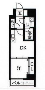 OAKLANCE 森下II(1DK/13階)の間取り写真