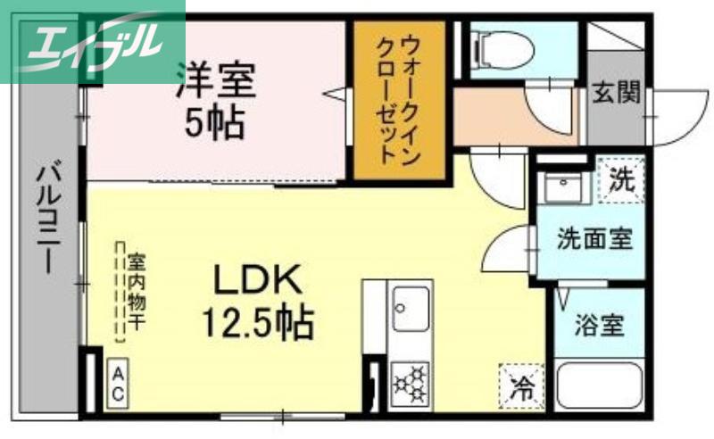セラヴィ(1LDK/3階)の間取り写真