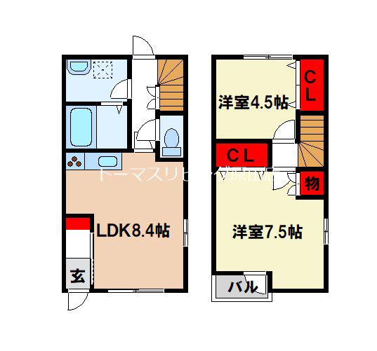 コミュニティスクエアA棟(2LDK/1階)の間取り写真