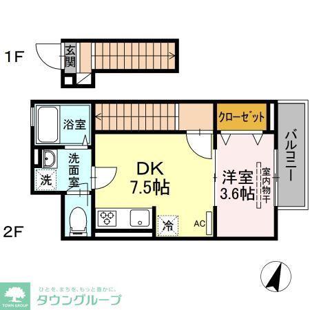 エクセリア高島平I(1DK/2階)の間取り写真