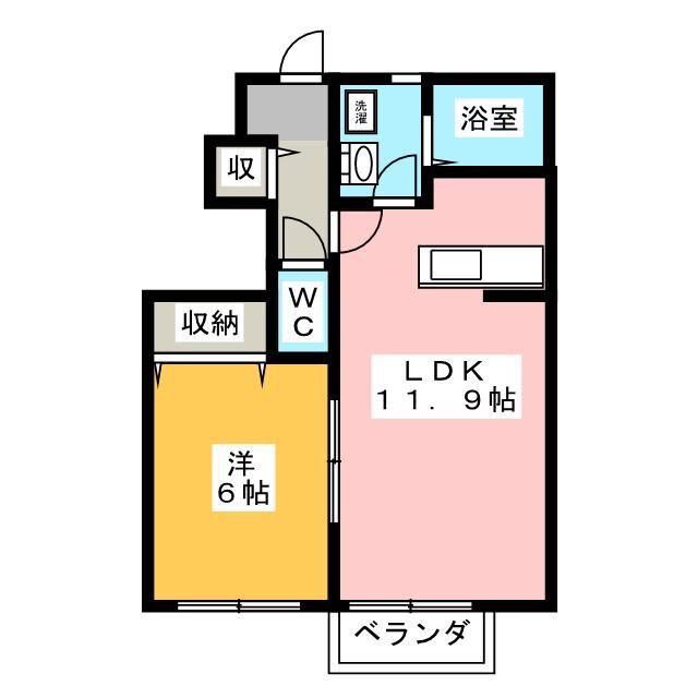 COLINA VERDE(1LDK/1階)の間取り写真