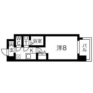 リヴィアスコウベソレイユ(1K/4階)の間取り写真