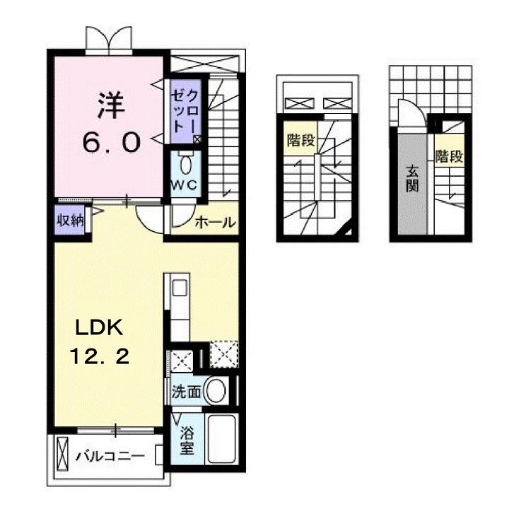 パストーソ II(1LDK/3階)の間取り写真