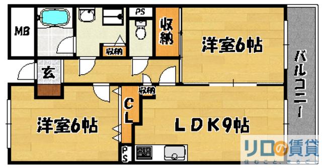 ベル・メゾン(2LDK/5階)の間取り写真