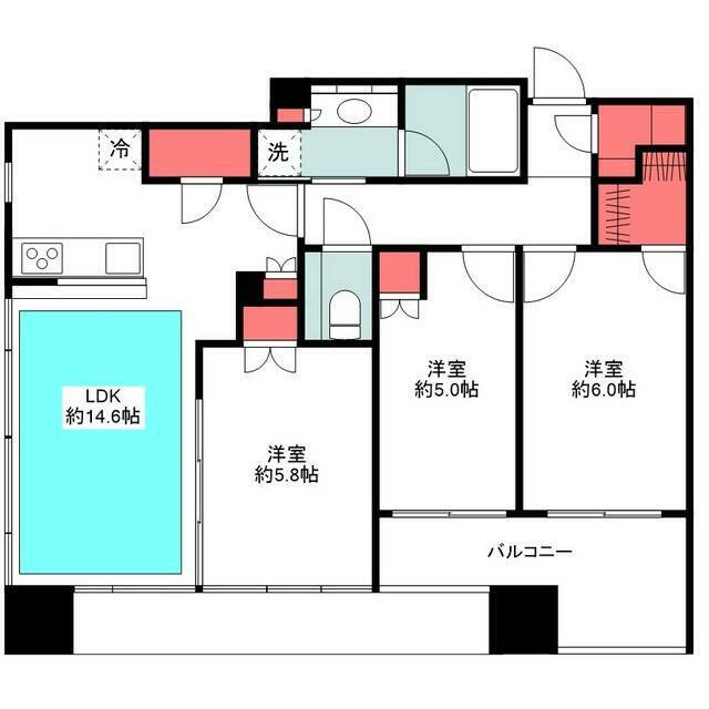 シティタワー大井町(3LDK/28階)の間取り写真