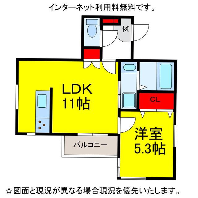 COCOBASE(1LDK/1階)の間取り写真