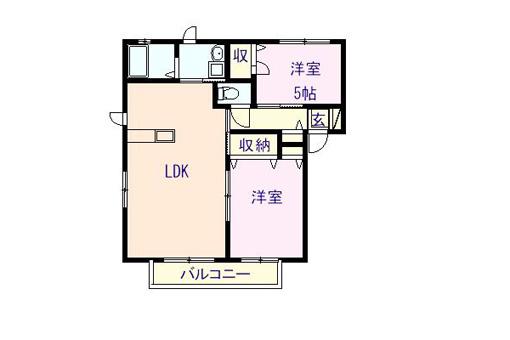 シャーメゾン・ブルックC(2LDK/2階)の間取り写真