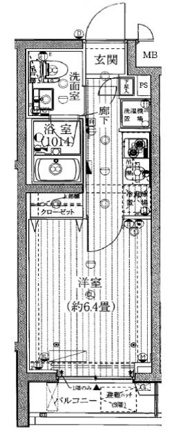 プレール・ドゥーク上池袋(ワンルーム/2階)の間取り写真
