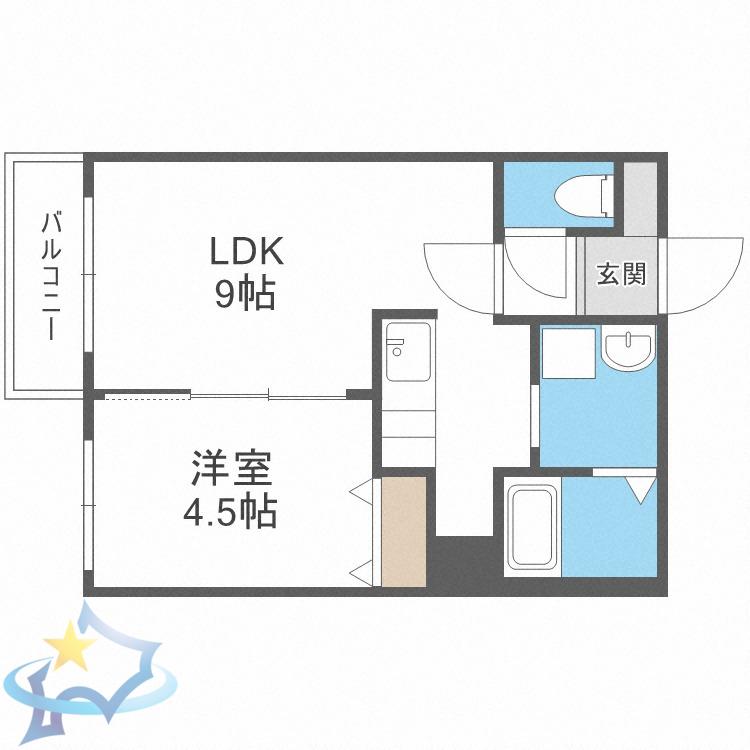 ル・ファールN3(1LDK/4階)の間取り写真