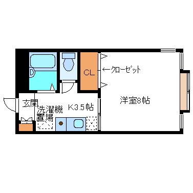 グレイス神明(1K/2階)の間取り写真