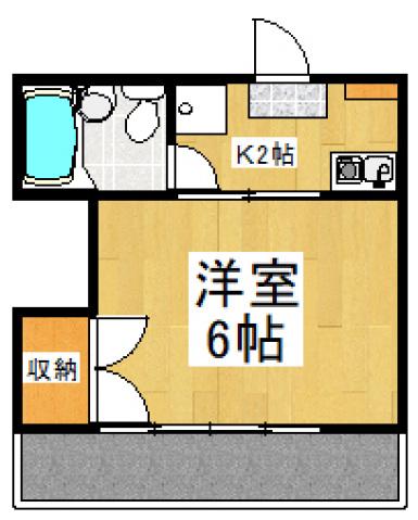 レイクサイドコーポ入曽(1K/1階)の間取り写真