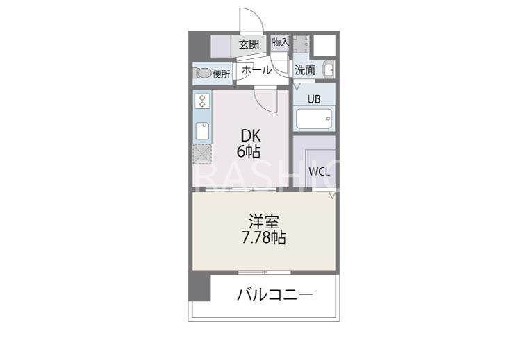 レジデンス20(1DK/3階)の間取り写真