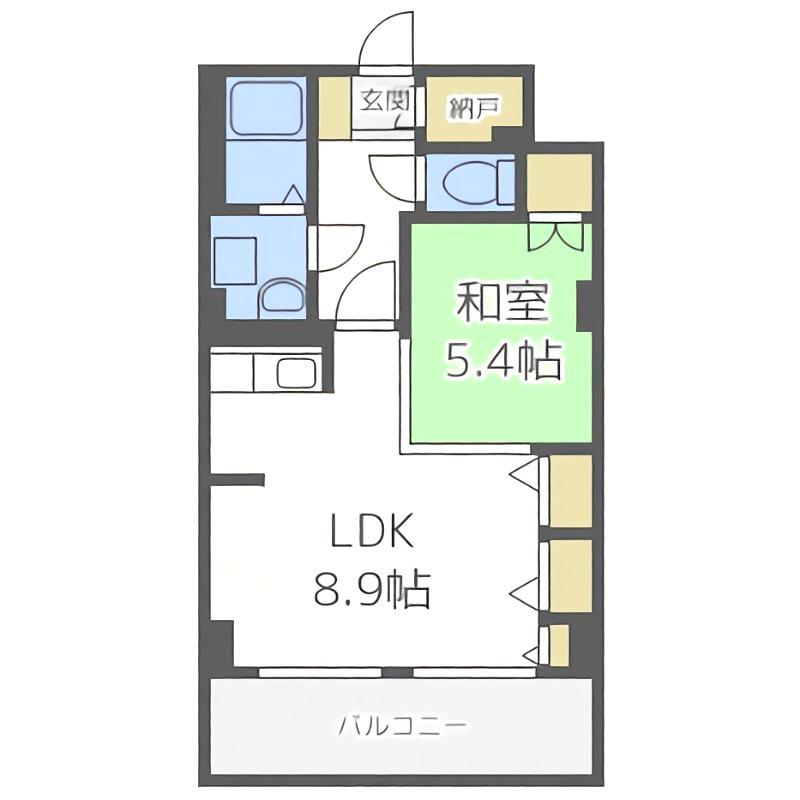 レジデンスカープ札幌(1LDK/15階)の間取り写真