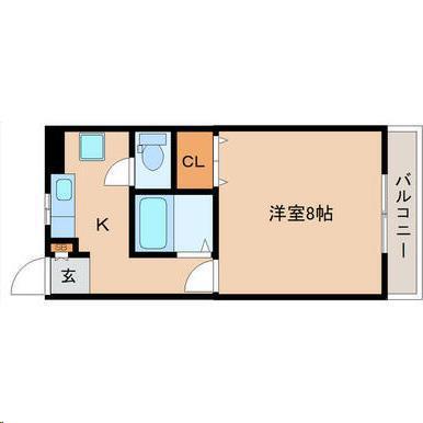 パートナー小松島(1K/1階)の間取り写真