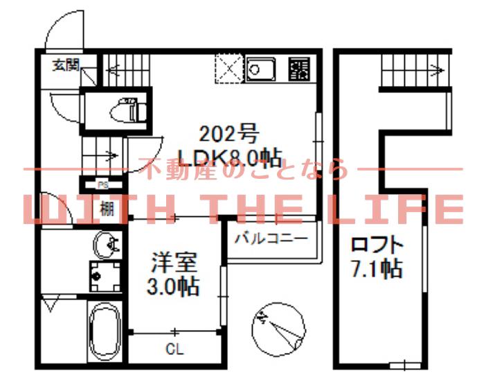 ウィンクルム・CREST(1LDK/2階)の間取り写真