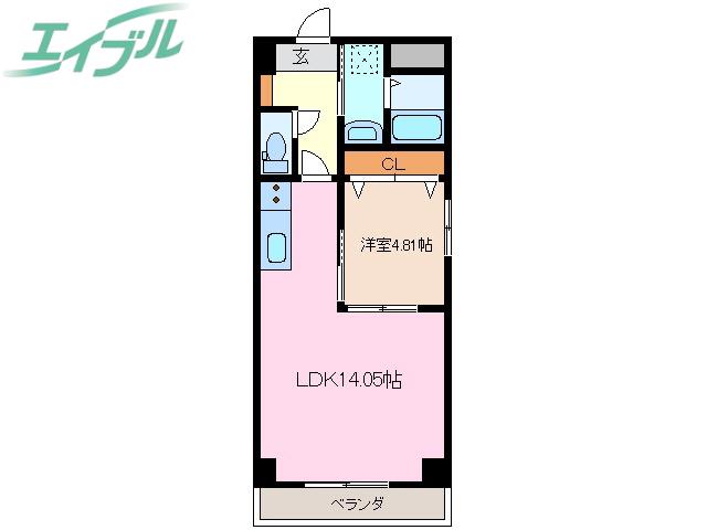 S-FORT四日市ZEAL(1LDK/10階)の間取り写真