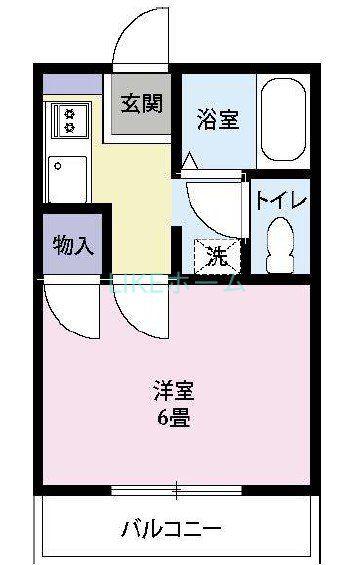 カーサハザマ(1K/2階)の間取り写真