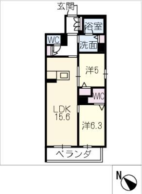 セントリビエYOKOSUKA(2LDK/2階)の間取り写真