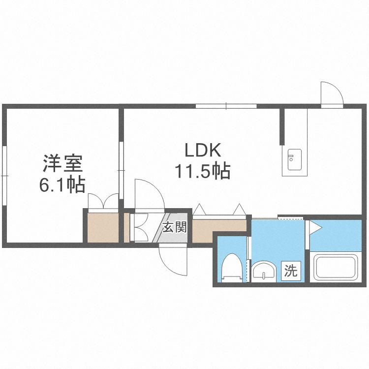 LUCY HOUSE (1LDK/1階)の間取り写真