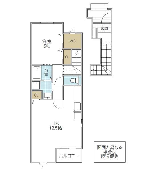 ノイ・シュロス(1LDK/2階)の間取り写真