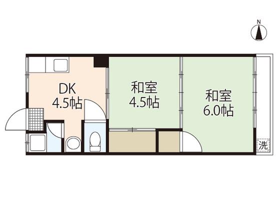 芸南マンション(2DK/3階)の間取り写真