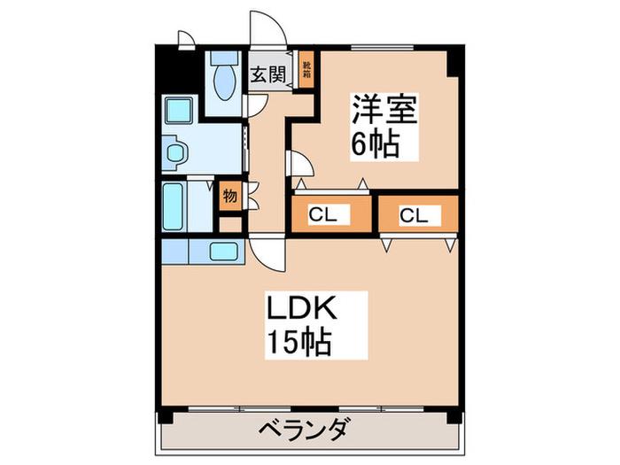 ロイヤルキタノ(1LDK/8階)の間取り写真