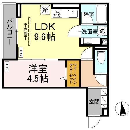 D PAINA 犬蔵(1LDK/3階)の間取り写真