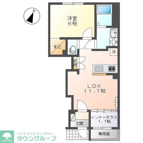 NUVOLA・IRIDE(1LDK/1階)の間取り写真