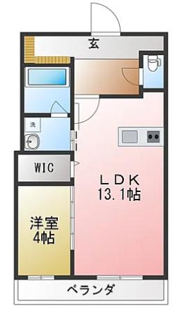 リバブル富士見台(1LDK/2階)の間取り写真