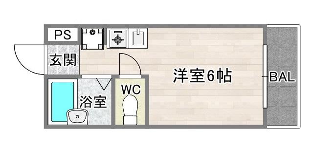 リリーフ明日香東住吉(ワンルーム/5階)の間取り写真