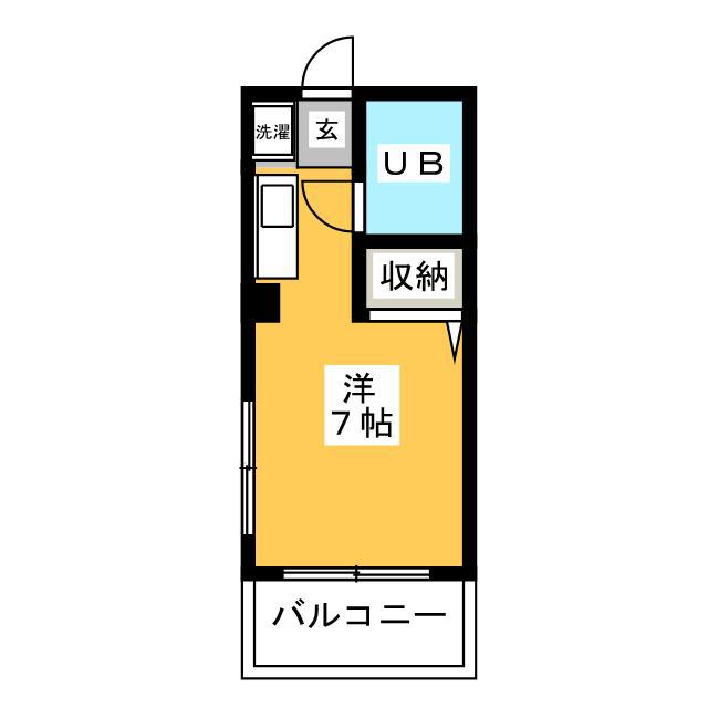 サンハイツ宮原(ワンルーム/2階)の間取り写真