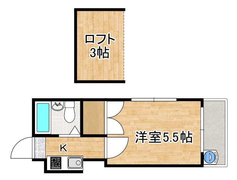 GOOD CAT VI(1K/1階)の間取り写真