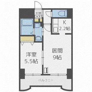 ティアラ資生館(1LDK/6階)の間取り写真