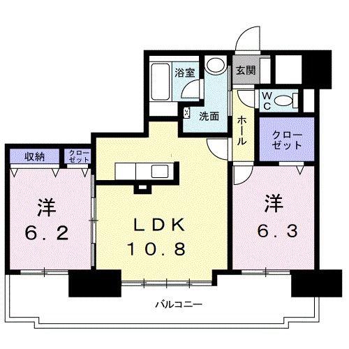 スターヒルズ(2LDK/11階)の間取り写真