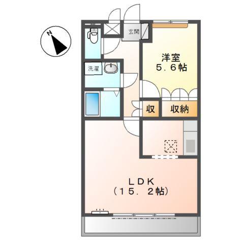 エルシオンI(1LDK/1階)の間取り写真